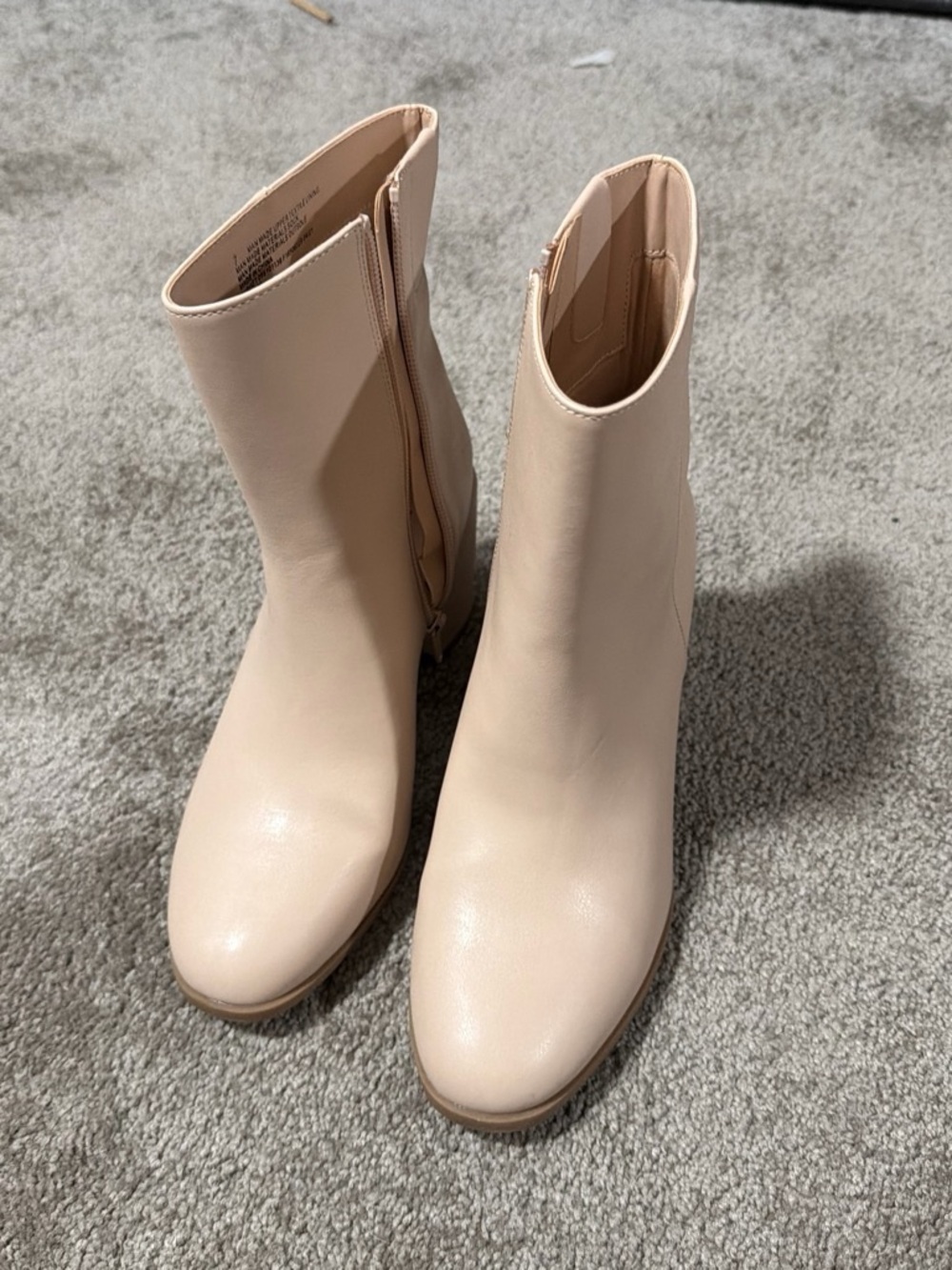 a new day Blush Faux-Leather Ankle Boots with Side Zip